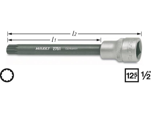 Hazet 2751 Steckschlüssel-Bit-Einsatz 1/2 (12,5 Mm) 2751