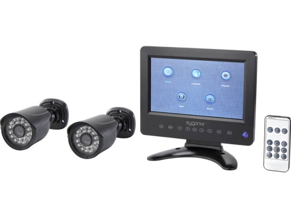 Sygonix Sy-4600588 Ahd Overvågningskamera-Sæt 2-Kanals Med 2 Kameraer 1280 X 720 (Sy-4600588)
