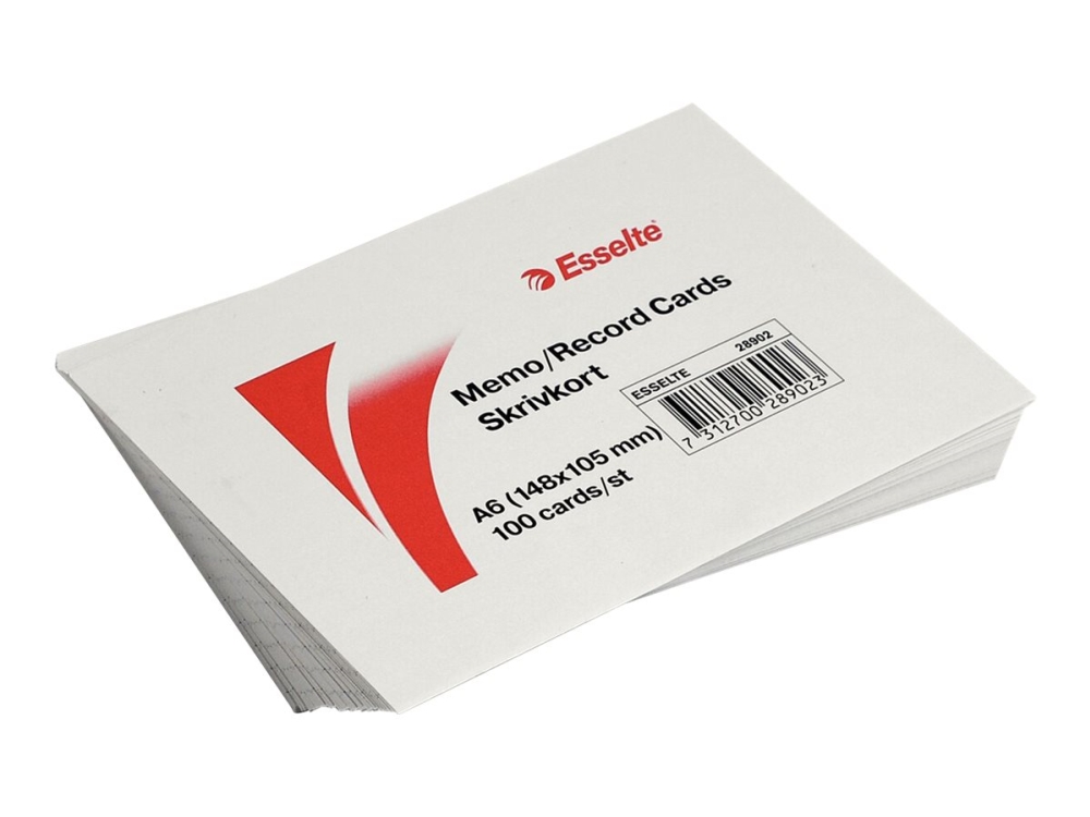 Esselte Cardo A6L - Postkort - liggande - vitt - linjerad (paket om 100) | Arkivlådor | GameStuff