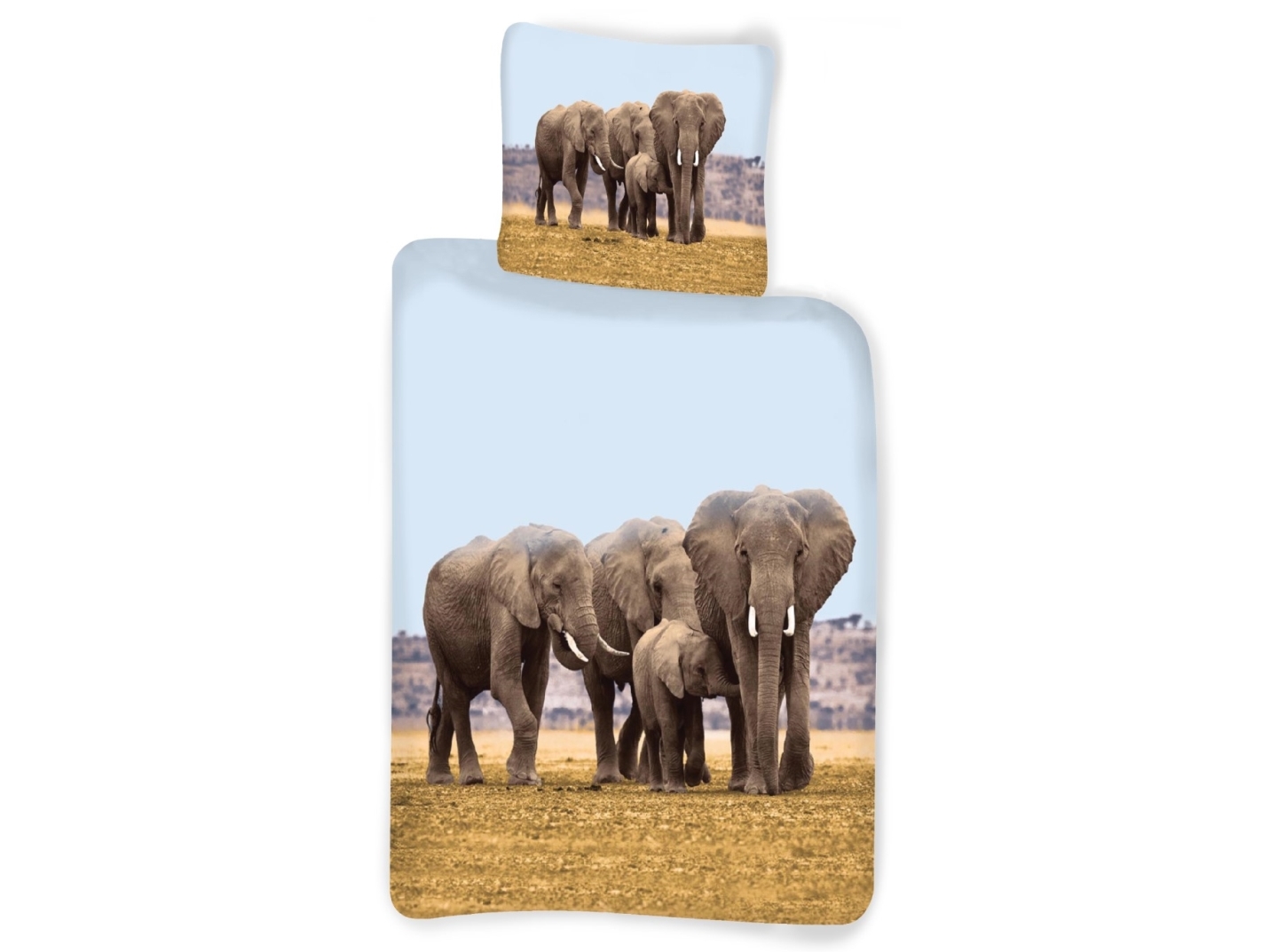 Billede af Elefant Sengetøj 140 X 200, 100 Procent Bomuld