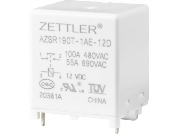 Zettler Electronics Azsr190t-1Ae-12D Leistungsrelais 12 V/Dc 100 A 1 X Sluttekontakt 1 Stk