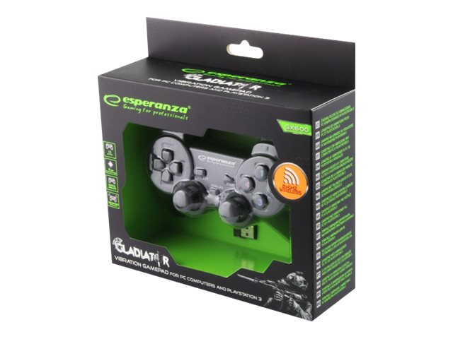 Esperanza GLADIATOR - Spelkontroll - trådlös - 2.4 GHz - svart - för PC, Sony PlayStation 3 | Spel - Joystick och spelkontroller - Playstation Controller | GameStuff