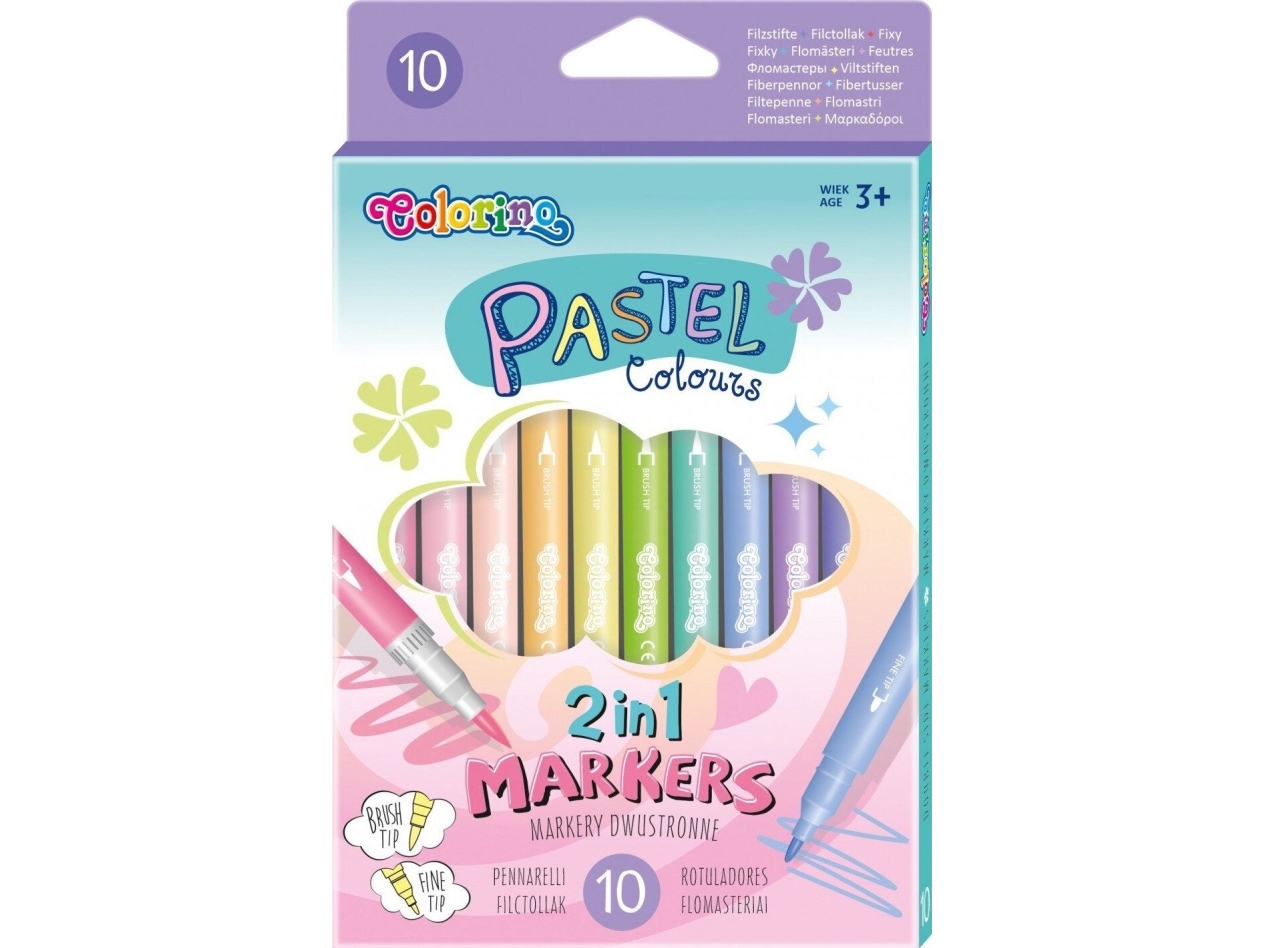 Dubbelspetspennor 10 färger pastell Colorino Kids | Skrivredskap - Överstryckningspennor - Övriga Överstryckningspennor | GameStuff