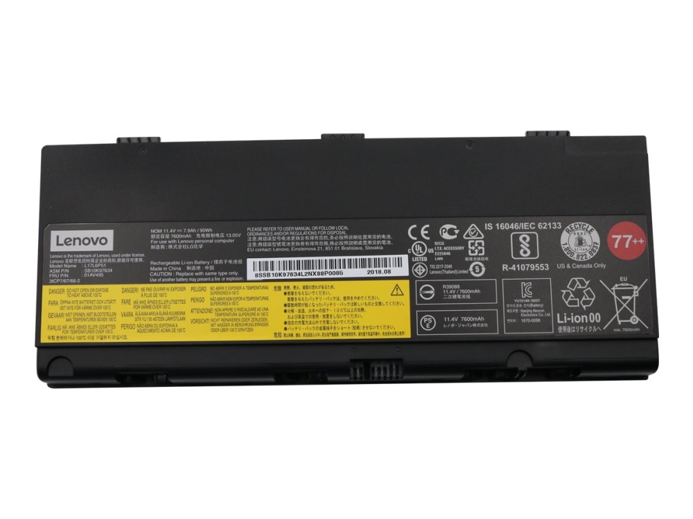 Lg Chem Batteri För Barbar Dator Litiumjon 6 Cells 7900 Mah 90 Wh Fru För Thinkpad P52 20m9 20ma