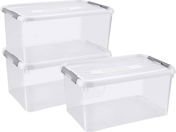 Curver 246385 Plastikbokse Handy Lukket , Kan Ställe (B X H X T) 400 X 200 X 290 Mm Transparent 5 Stk