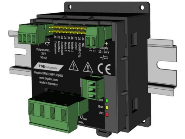 Tde Instruments Digalox Dpm72-Mp+-Rs485-Din Digitales Din-Schienen-Messgerät Digitales Einbau-Messgerät