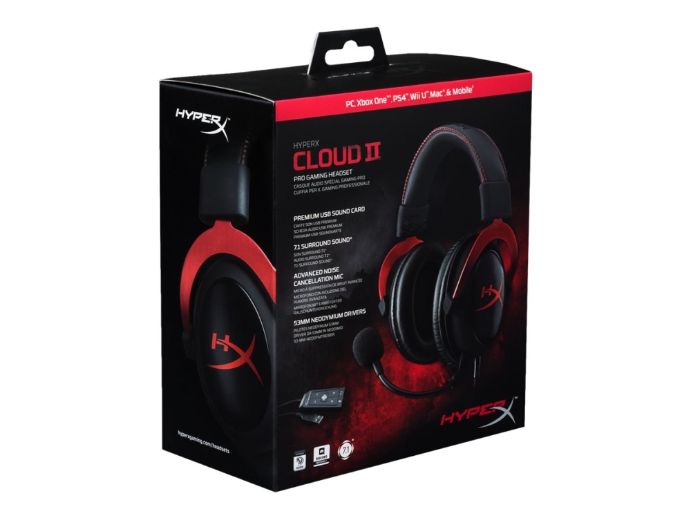 Hyperx Cloud Ii Headset Fullstorlek 2 4 Ghz Trådlös Röd