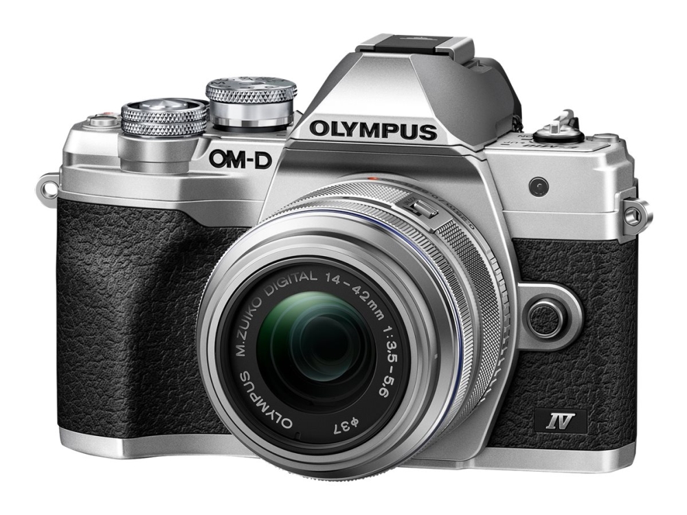 Olympus OM-D E-M10 Mark IV - Digitalkamera - spegellöst - 20.3 MP - Fyra tredjedelar - 4 K / 30 fps - 3x optisk zoom M.Zuiko Digital 14-42mm II lins - Wi-Fi, Bluetooth - silver | Digitala kameror - Spegellös systemkamera | GameStuff