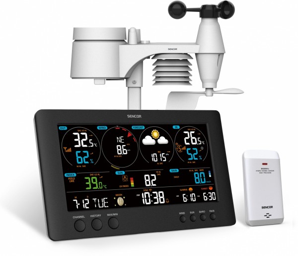 Sencor Profi-Wetterstation Meteo Wifi Sws 12500 H 21,4Cm Lcd Farbe
