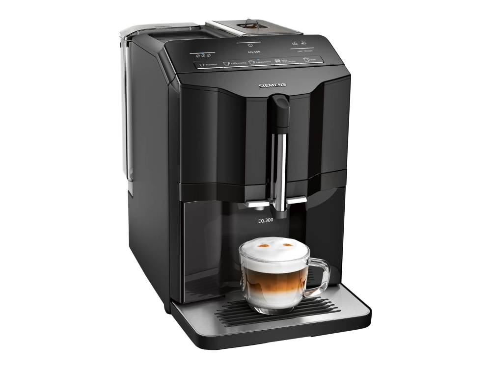 Plenarmøde hvis du kan Minefelt Siemens EQ.300 TI35A209RW - Automatisk kaffemaskine med capuccinatore - 15  bar - sort