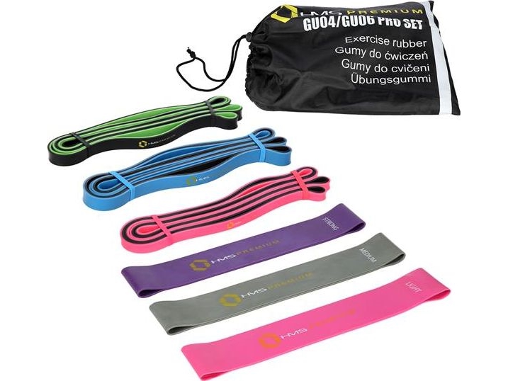 Hms Powerband Gu04/06 Pro Set Verschiedene Widerstandsstufen, Mehrfarbig, 6 Stk.