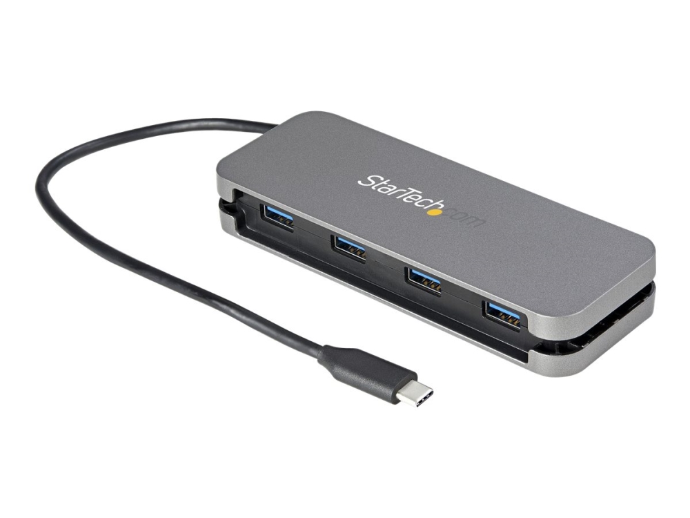 StarTech.com 4 Port USB C Hub - 4x USB-A - 5Gbps USB 3.0 Type-C Hub (USB 3.2/3.1 Gen 1) - Bus Powered - 11" Long Cable w/ Cable Management (HB30CM4AB)