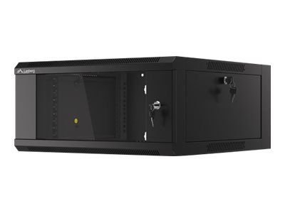 Lanberg Wffa Series - Rack Kabinet - Vægmonterbar - Ral 9004, Sort - 4U - 19"