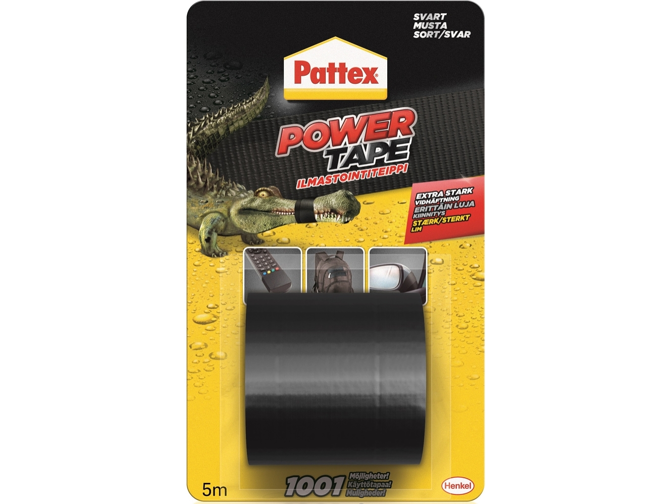 Power Tape 5m Sort | Kontorsmaterial - Lim - Super Lim | GameStuff