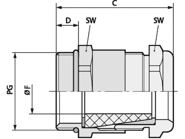 Lapp 52024966 Kabelforskruning Pg21 Messing Messing 25 Stk
