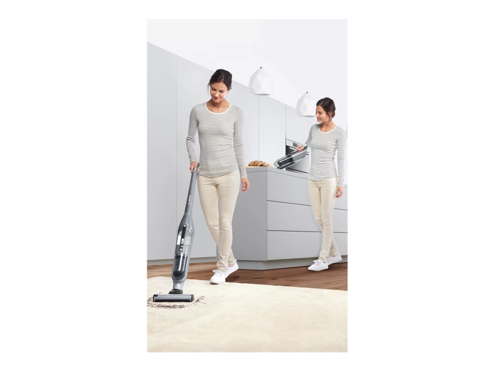 Bosch Bch3p210, 2-In-1-Stabstaubsauger, Beutellos, Schwarz, Grau, 0,4 L, Trocken, Filterung