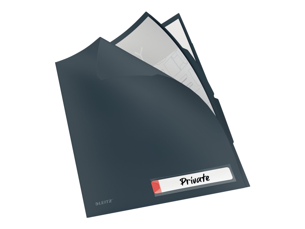 Leitz Cosy Privacy - Klassifikationsmapp - 3 utrymmen - för A4 (210 x 297 mm) - kapacitet: 40 ark - tabbad - sammetsgrå | Arkivering - Elastikmappar & Chartekker - Sortering mappar | GameStuff