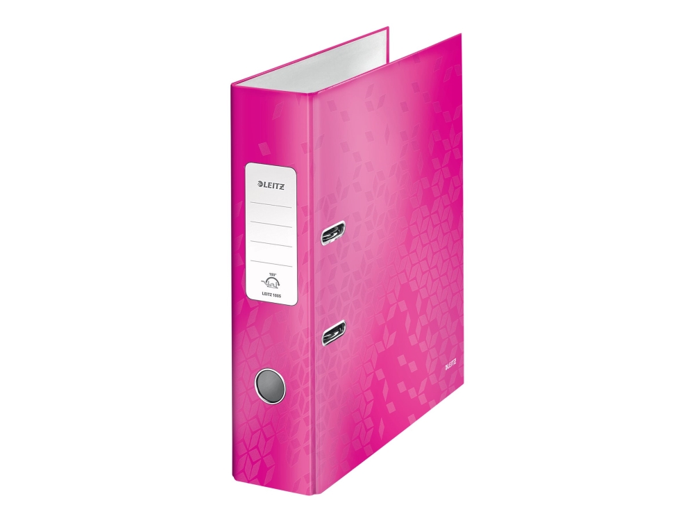 Leitz WOW 180° - Spakbågesfil - ryggbredd: 80 mm - för A4 (210 x 297 mm) - kapacitet: 600 ark - rosametallic | Arkivering - Letter orders - PP letter order | GameStuff