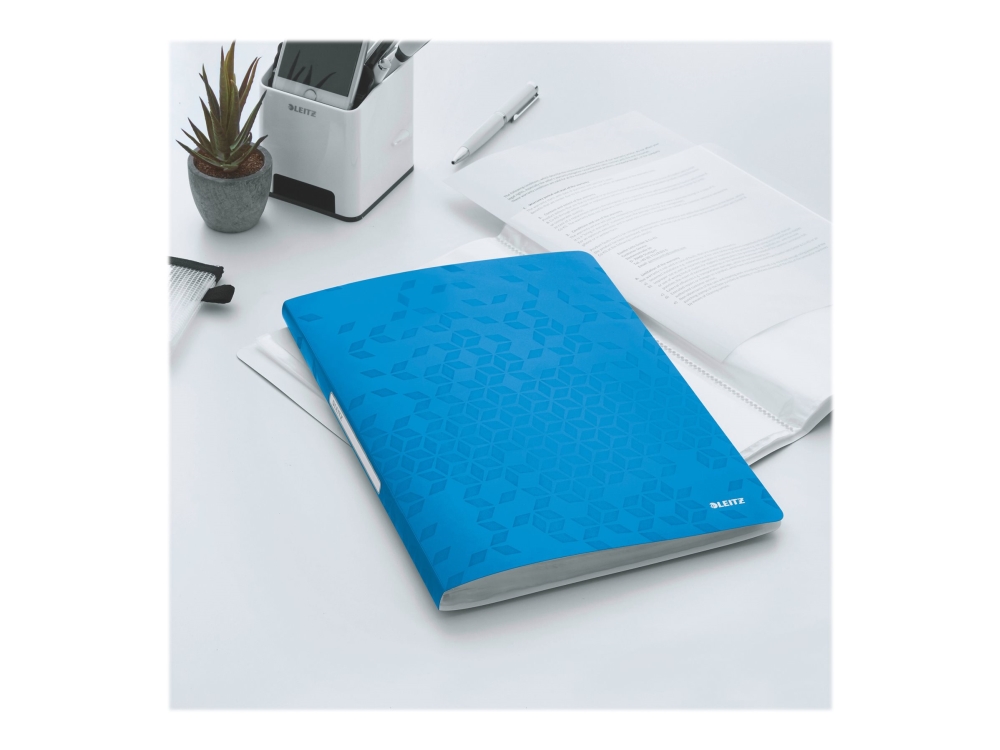 Leitz WOW - Visningsbok - 20 utrymmen - för A4 (210 x 297 mm) - kapacitet: 40 ark - metallic-blå | Arkivering - Presentationsmappar och omslag - Demomappar | GameStuff