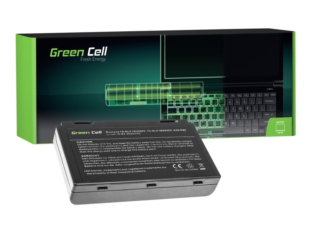 Green Cell Batteri För Barbar Dator Likvardigt Med: Asus A32 F82 Litiumjon 6 Cells 4400 Mah Svart För Asus K40 K50 K51 K60 K70