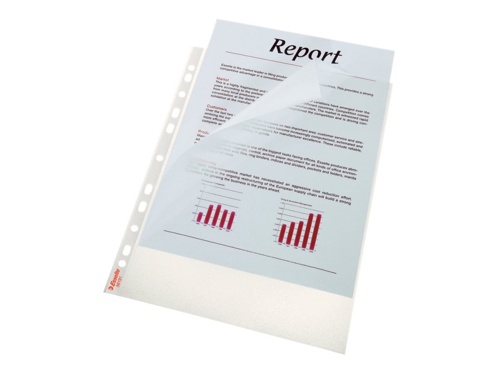 Esselte - Arkskyddare för över- och sidoladdning - för A4 (210 x 297 mm) - klarglas (paket om 10) | Arkivering - Elastikmappar & Chartekker - Plastficka | GameStuff