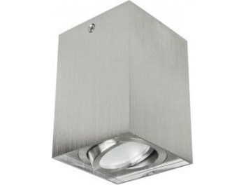 Maclean ceiling lamp GU10 MCE426 C/M halogen surface mounted halogen lamp, brushed matt chrome, 80x80x115mm, square, aluminum