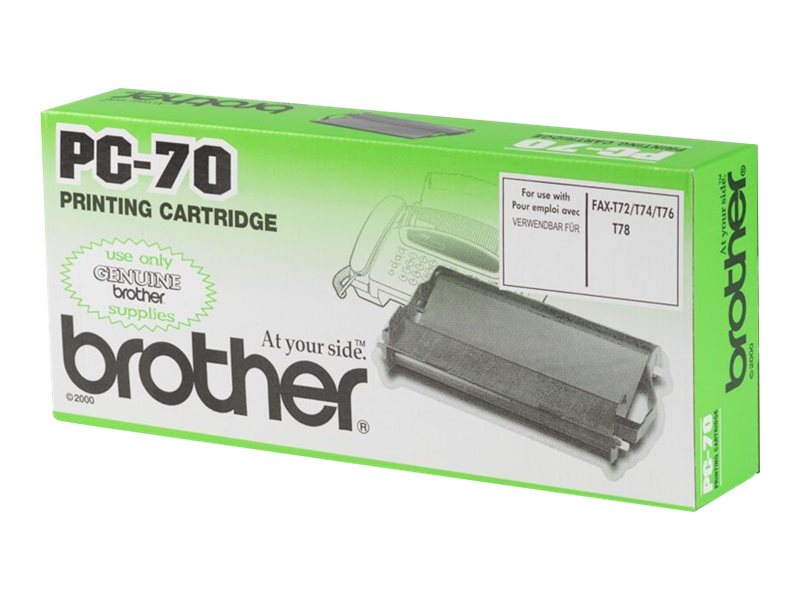 Brother PC70 - Svart - färgband - för FAX-T72, T74, T76, T78, T82, T84 | Skrivare - Bläck, toner & förbrukningsvaror - Färgband | GameStuff