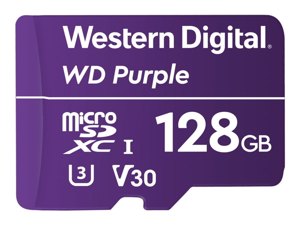 Wd Purple Wdd128g1p0a Flash Minneskort 128 Gb Video Class V30 / Uhs I U3 Microsdxc Lila