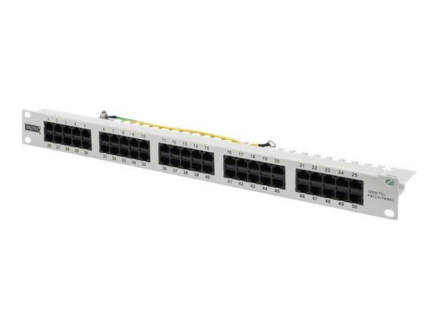 Digitus Cat 3 Isdn Patch Panel, Ungeschirmt, Grau, Rj-45, Cat3, Grau, Rackeinbau, 1U, 514 Mm