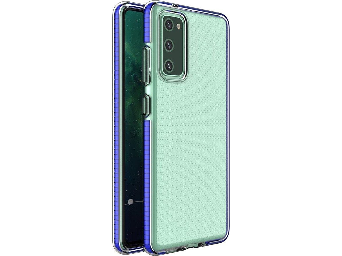 Hurtel Spring Case Geléfodral Med Fargad Ram För Samsung Galaxy S21 5g S21 Plus 5g Blå