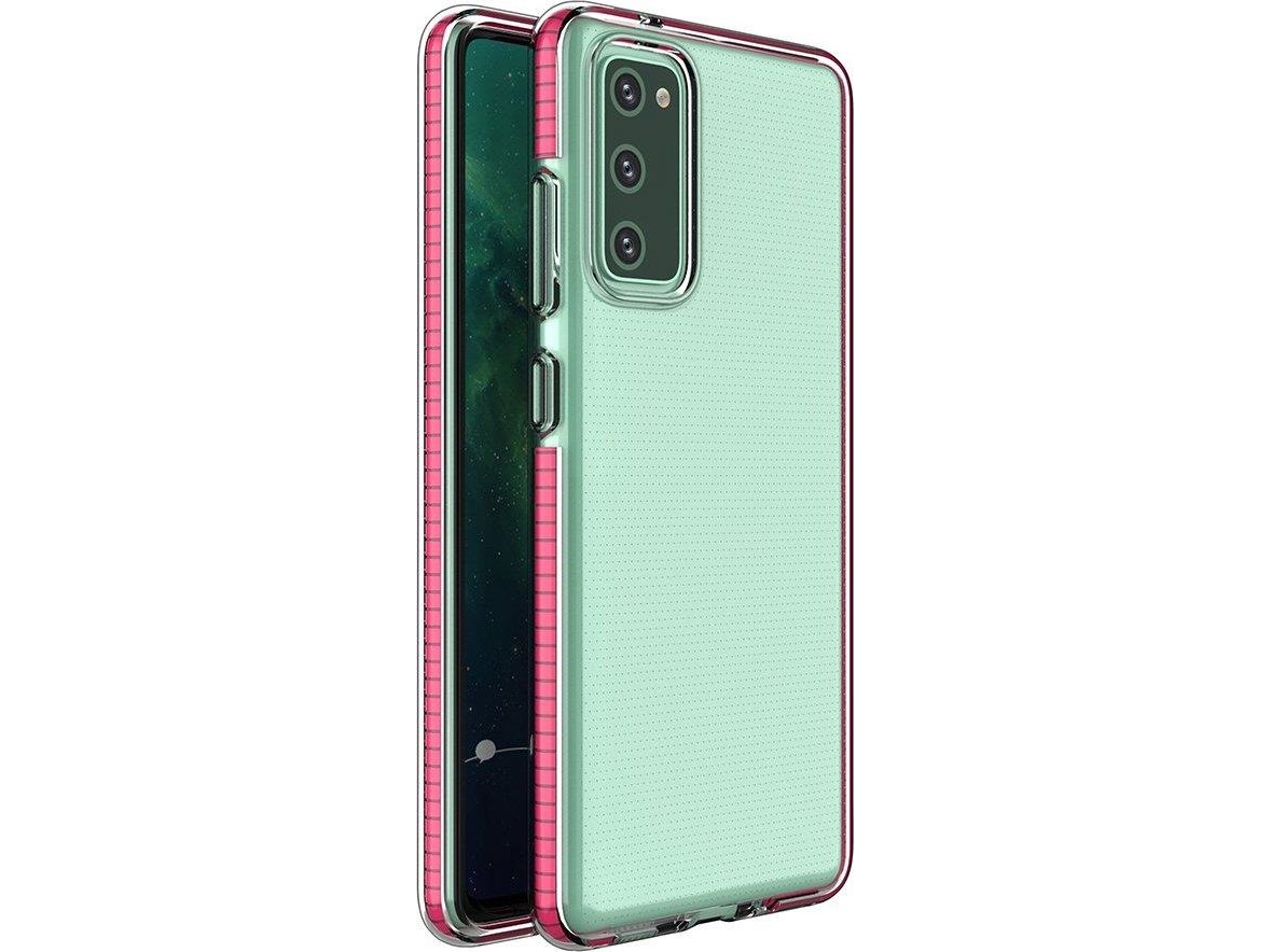 Hurtel Spring Case Geléfodral Med Fargad Ram För Samsung Galaxy S21 5g S21 Plus 5g Rosa