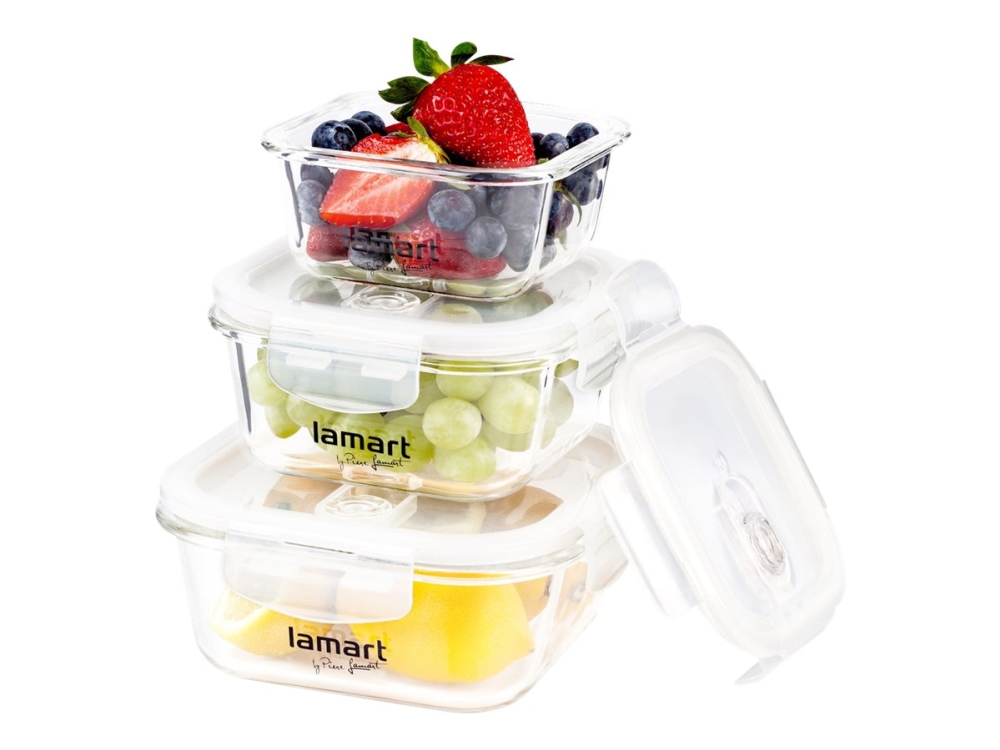 Lamart by Piere Lamart AIR LT6012 - Uppsättning med matförvaringsbehållare - kvadrat - klar | Köksutrustning - Förvaring - förvaringslådor | GameStuff
