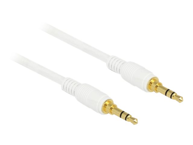 Delock - Audiokabel - Mini-Phone Stereo 3.5 Mm Han Til Mini-Phone Stereo 3.5 Mm Han - 2 M - Hvid