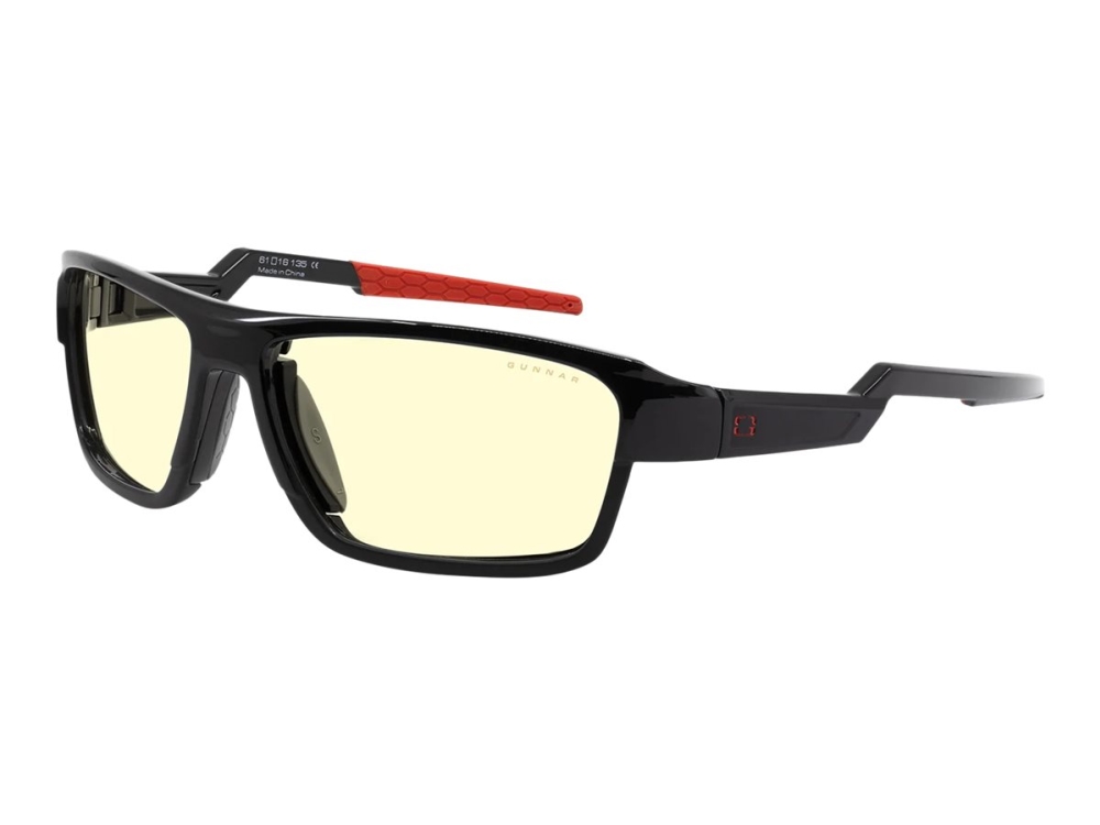 GUNNAR LIGHTNING BOLT 360 GUNNAR - Glas - for computer, spil - fuld kant - ramme: onyx - objektiv: rav/sol