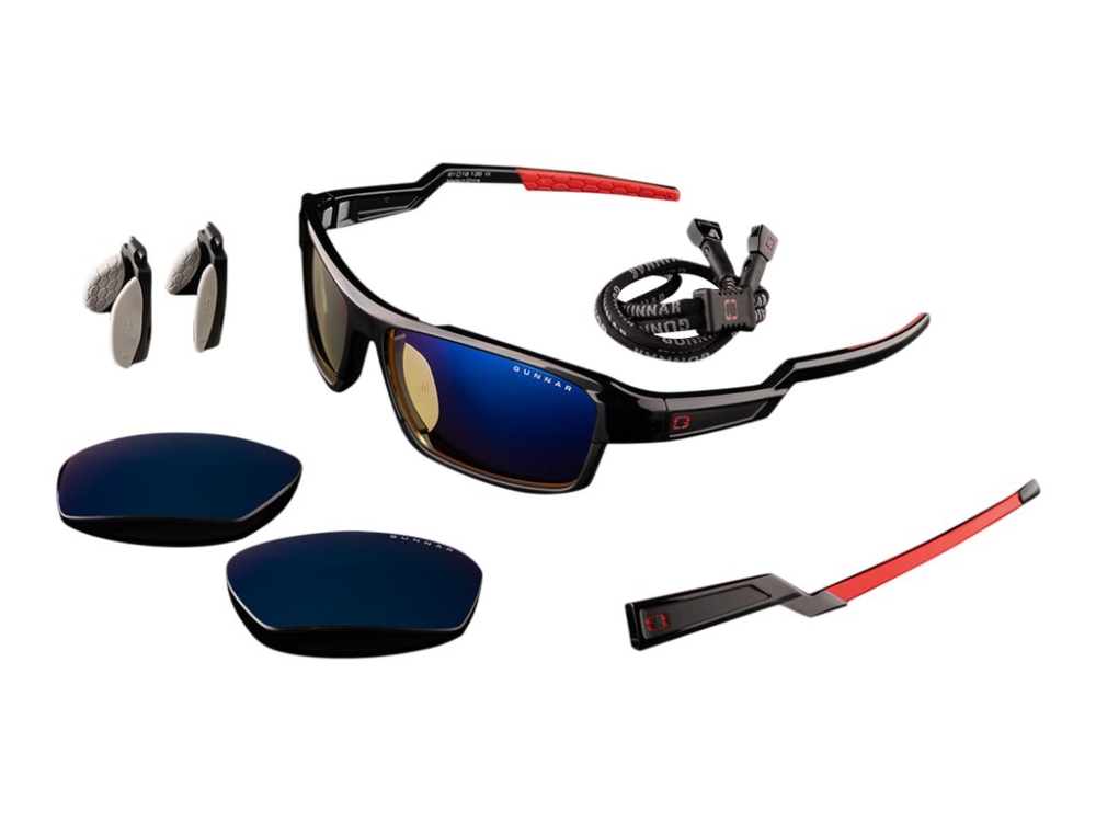 GUNNAR LIGHTNING BOLT 360 GUNNAR - Glas - for computer, spil - fuld kant - ramme: onyx - objektiv: rav/sol
