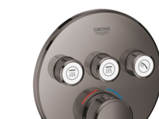 Grohe Grt Smartcontrol Brause - Aufsatzplatte, Thermostat Mit 3 Ventilen, Hartgraphit 29121A00