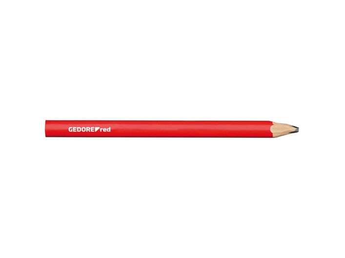 Gedore Red 3301432 Handwerker Bleistift L.175Mm Oval Rot 12Stk. Bau-Bleistift (3301432)