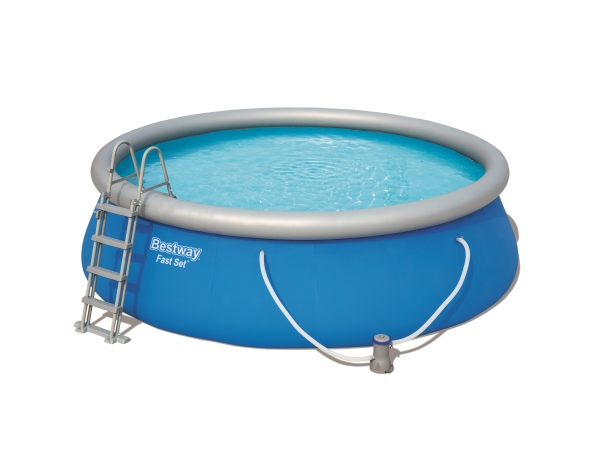 Bestway Fast Set 57289, 13807 L, Oppustelig pool, Stige, Blå, 46 kg