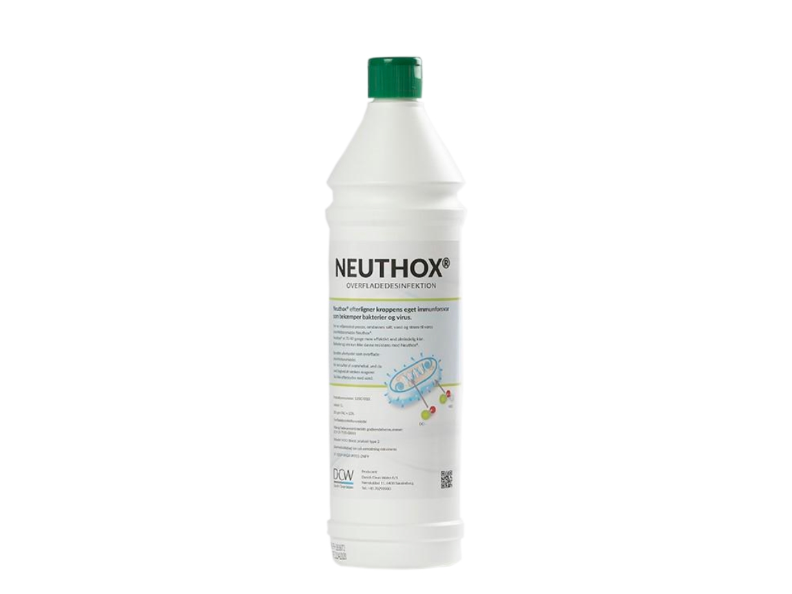 Desinfektion Neuthox Med Hypoklorsyre 500 Ppm Fødevaregodkendt Uden Sprit 1 Ltr. - (Karton Á 12 Stk.)