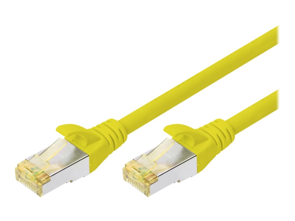Digitus Rj45 Netværkskabel, Patchkabel Cat 6A S/Ftp 15.00 M Gul Flammehæmmende, Halogenfri, Fleksibel, Folieskærm, Flettet Afskærmning, Afskærmet, Pa