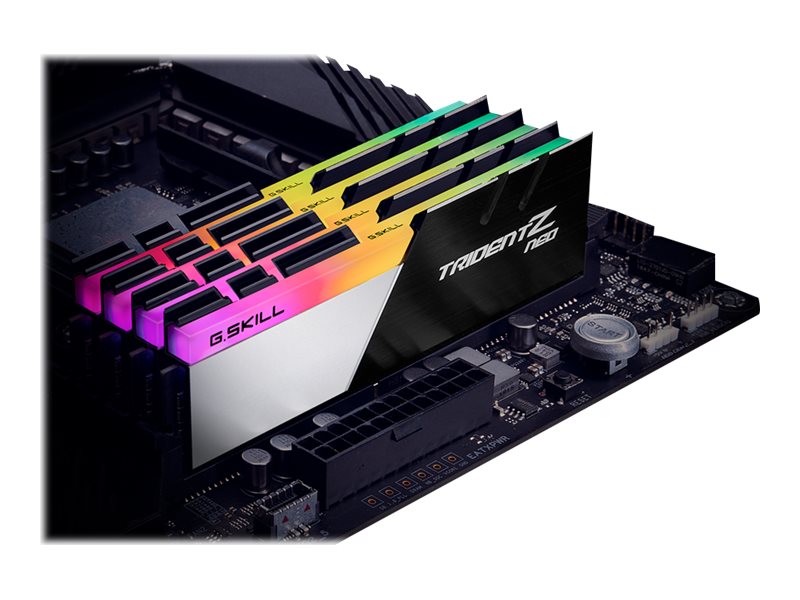 G.Skill TridentZ Neo Series - DDR4 - sæt - 32 GB: 2 x 16 GB - DIMM 288-PIN - 3600 MT/s / PC4-28800 - CL16 - 1.35 V - ikke bufferet - ikke-ECC - børstet sort, børstet sort aluminium, pulverbelagt sølv