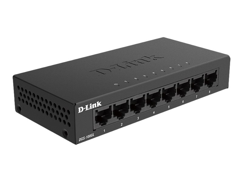D-Link DGS 108GL - Switch - ohanterad - 8 x 10/100/1000 - skrivbordsmodell | Datortillbehör - Nätverk - Switchar | GameStuff