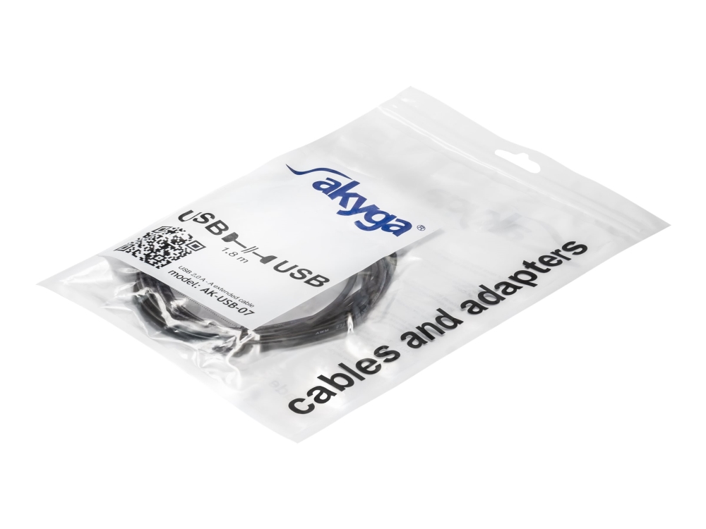 Akyga Ak-Usb-07 - Usb-Forlængerkabel - Usb (Han) Til Usb (Hun) - 1.8 M - Sort