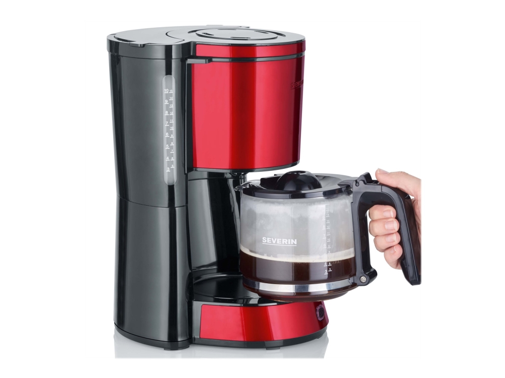 SEVERIN KA 4817 - Kaffemaskin - 10 koppar - fire red metallic/black