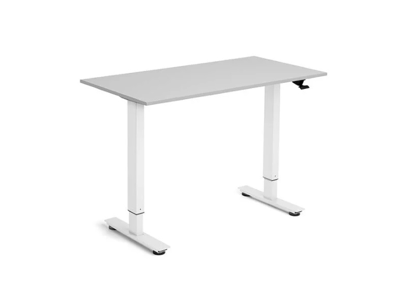 Flexidesk Höjt lågt bord 120x60 cm ljusgrå/vit | Skrivbord för kontor | GameStuff