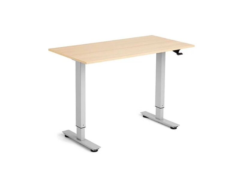 Flexidesk Höjt lågt bord 120x60 cm ek/alugrey | Skrivbord för kontor | GameStuff