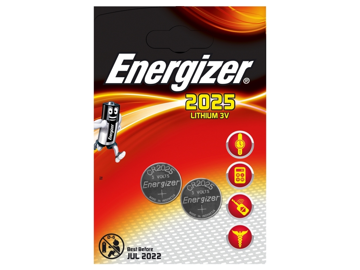 Energizer Cr2025, Einwegbatterie, Cr2025, Lithium, 3 V, 2 Stück(E)