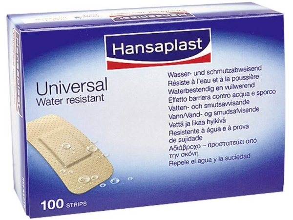 Hansaplast 1009270 Hansaplast Universal Vandfaste Streifen 3,0 X 7,2 Cm 100 Stk.
