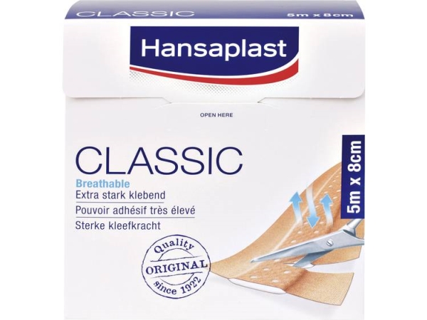 Hansaplast 1556521 Gips, Bindemateriale 5 M X 8 Cm