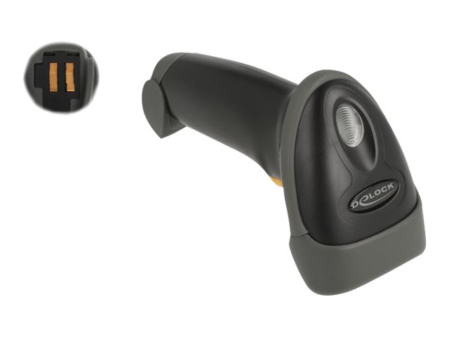 Delock 2,4 Ghz Barcode Scanner 1D Und 2D Mit Ladestation - 5 Sprachen, Tragbares Barcodelesegerät, 1D/2D, Cmos, Codabar, Code 128, Ean-13, Ean-8, Pdf